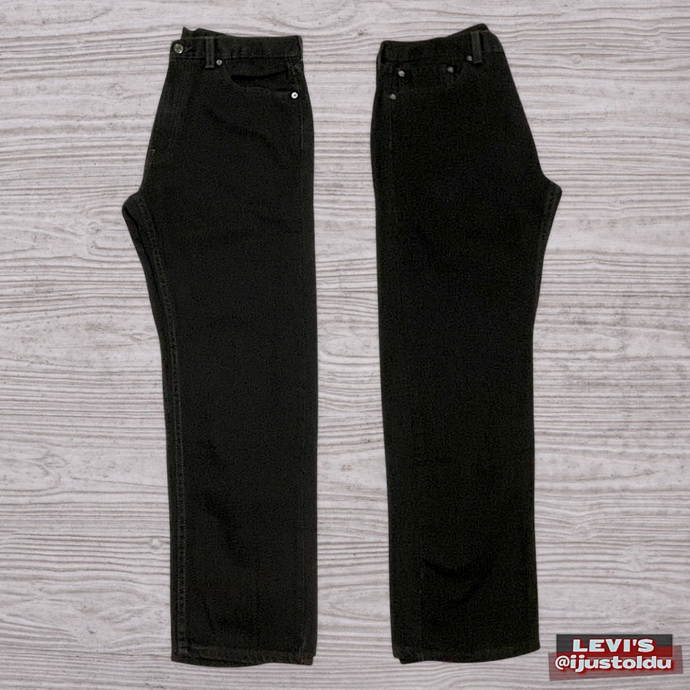 Levi's 505 Men's Regular Fit Straight Leg Black Denim Jeans | Size W36″ - L30″ - Picture 5 of 16
